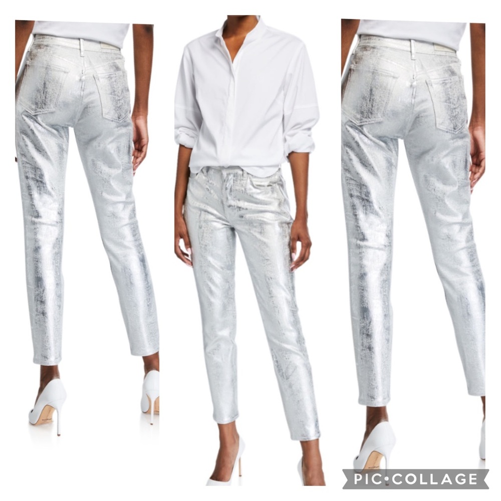 GRLFRND
Karolina Coated Metallic Skinny Jeans 26